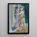 Kind mit einem Vogel Mademoiselle Fleury im algerischen Kostüm - Pierre-Auguste Renoir — gerahmtes Bild an der Wand