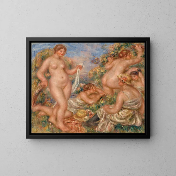 Composition fünf Badegäste - Pierre-Auguste Renoir — gerahmtes Bild an der Wand