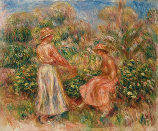 Zwei Frauen im Garten in Cagnes - Pierre-Auguste Renoir — Ansicht des Kunstwerks