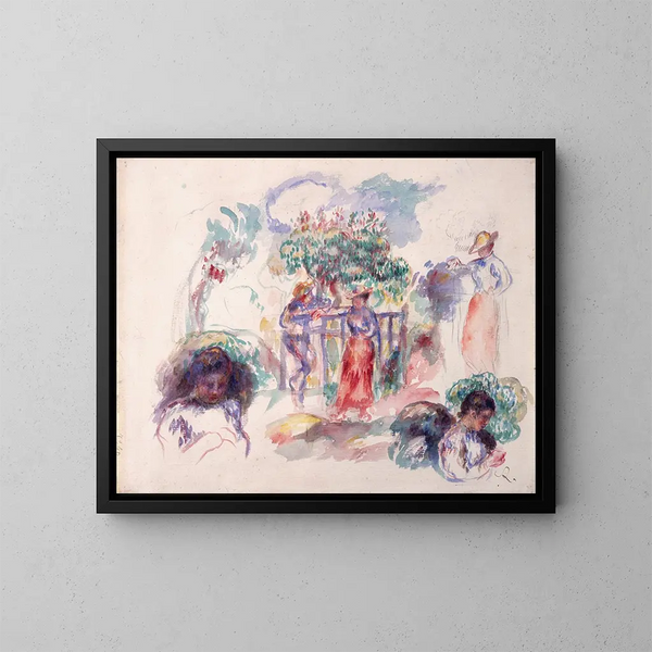 Figuren unter einem Baum - Pierre-Auguste Renoir — gerahmtes Bild an der Wand