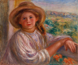 Junge Frau am Balkon, Cagnes - Pierre-Auguste Renoir — Ansicht des Kunstwerks