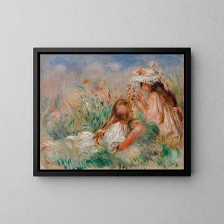 PierreAuguste Renoir - Girls in the Grass Arranging a Bouquet Fillette couche sur lherbe et jeune fille arrangeant un bouquet.webp