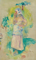 Junge Bäuerin, die einen Apfel isst Gabrielle Dufour - Pierre-Auguste Renoir — Ansicht des Kunstwerks