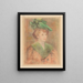 Dame im grünen Hut - Pierre-Auguste Renoir — gerahmtes Bild an der Wand