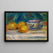 Stillleben: drei Zitronen und eine Tasse - Pierre-Auguste Renoir — gerahmtes Bild an der Wand