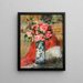 Rosen und Pfingstrosen in einer Vase - Pierre-Auguste Renoir — gerahmtes Bild an der Wand
