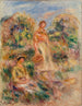 Stehende Frau und sitzende Frau in einer Landschaft Eine Frau steht und eine Frau sitzt in einer Landschaft - Pierre-Auguste Renoir — Ansicht des Kunstwerks