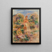 Stehende Frau und sitzende Frau in einer Landschaft Eine Frau steht und eine Frau sitzt in einer Landschaft - Pierre-Auguste Renoir — gerahmtes Bild an der Wand