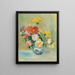 Vase von Rosen und Dahlien - Pierre-Auguste Renoir — gerahmtes Bild an der Wand