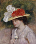 Frau mit Blumenhut - Pierre-Auguste Renoir — Ansicht des Kunstwerks