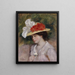 Frau mit Blumenhut - Pierre-Auguste Renoir — gerahmtes Bild an der Wand