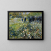 Frau mit Regenschirm in einem Garten - Pierre-Auguste Renoir — gerahmtes Bild an der Wand