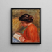 Young Woman Reading Junge Frau lesend Brust - Pierre-Auguste Renoir — gerahmtes Bild an der Wand