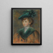 Junge Frau mit grünem Hut - Pierre-Auguste Renoir — gerahmtes Bild an der Wand