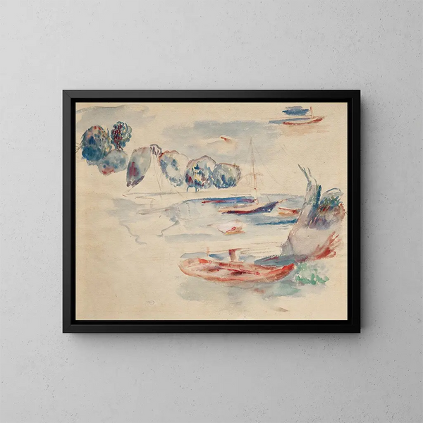 Studien der Boote - Pierre-Auguste Renoir — gerahmtes Bild an der Wand