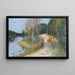 Zug von Ochsen am Ufer des Loing - Pierre-Eugène Montzin — gerahmtes Bild an der Wand