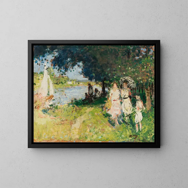 Am Ufer der Seine - Pierre-Eugène Montzin — gerahmtes Bild an der Wand