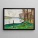 Ufer der Seine, Veneux-les-Sablons - Pierre-Eugène Montzin — gerahmtes Bild an der Wand