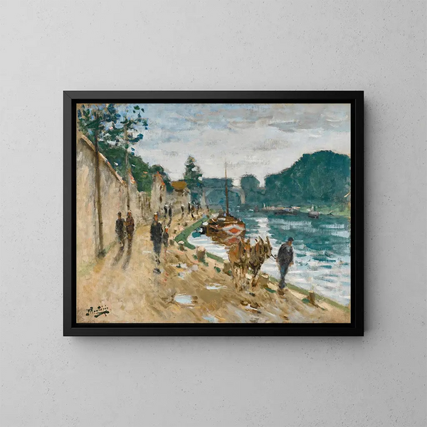 Weg am Ufer - Pierre-Eugène Montzin — gerahmtes Bild an der Wand