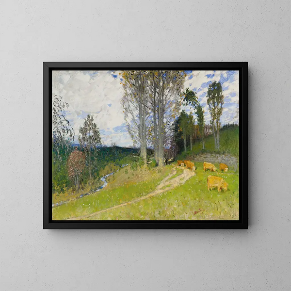 Die Weideaufnahme - Pierre-Eugène Montzin — gerahmtes Bild an der Wand