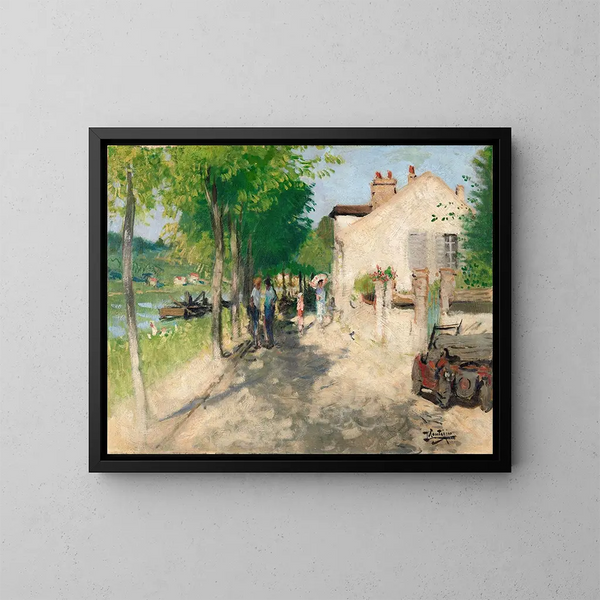 Le quai de la Croix-Blanche - Pierre-Eugène Montzin — gerahmtes Bild an der Wand