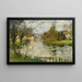 Dorf am Flussufer - Pierre-Eugène Montzin — gerahmtes Bild an der Wand