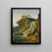 Die Wasserfälle von Tivoli mit ruhenden und jagenden Figuren - Pierre-Jacques Volaire — gerahmtes Bild an der Wand