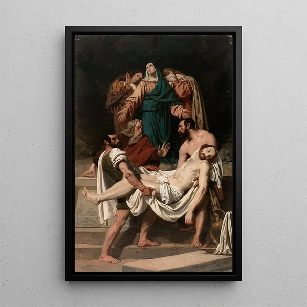 Die Grablegung - Pierre-Jules Jollivet — gerahmtes Bild an der Wand
