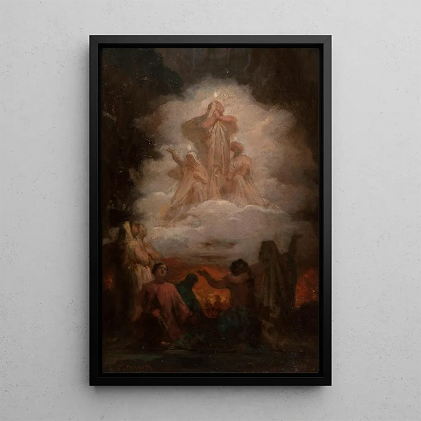 Die Seelen des Fegefeuers - Pierre-Nicolas Brisset — gerahmtes Bild an der Wand