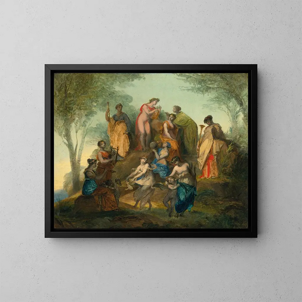 Apollon und die neun Musen auf dem Parnass - Pierre-Paul Prud'hon — gerahmtes Bild an der Wand