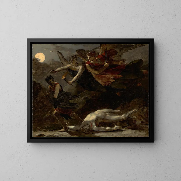 Gerechtigkeit und göttliche Rache verfolgt das Verbrechen - Pierre-Paul Prud'hon — gerahmtes Bild an der Wand
