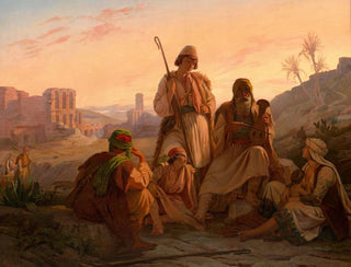 Die Abendgebet der Hirten in den Ruinen des Theaters von Herodes Attikus am Fuße der Akropolis in Athen - Pierre Bonirote — Ansicht des Kunstwerks