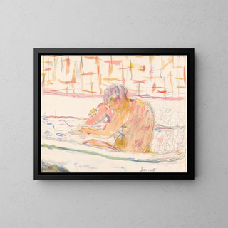 Frau in einer Badewanne - Pierre Bonnard — gerahmtes Bild an der Wand
