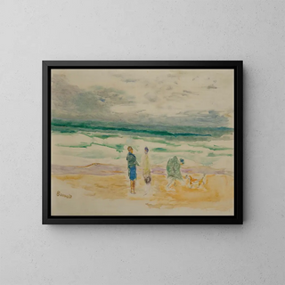 Pierre Bonnard - La plage Trois personnages et un chien.webp