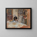 Frau und Hund am Tisch - Pierre Bonnard — gerahmtes Bild an der Wand