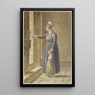 Pierre Huard - Junge Frau mit ihrer Tochter in provenalischer Tracht an einem Kirchenfenster.webp