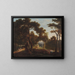 Landschaft mit Waschfrauen am Wasserufer - Pierre Jean Boquet — gerahmtes Bild an der Wand