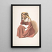 Italienisches Bauernbild sitzend - Pierre Louis Dubourcq — gerahmtes Bild an der Wand