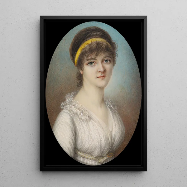 Junge Frau mit gelbem Band in den Haaren - Pierre Nicolas Violet — gerahmtes Bild an der Wand