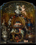 Stillleben mit silbernen und goldenen Gefäßen, Früchten und Blumen - Pierre Nicolas Huilliot — Ansicht des Kunstwerks