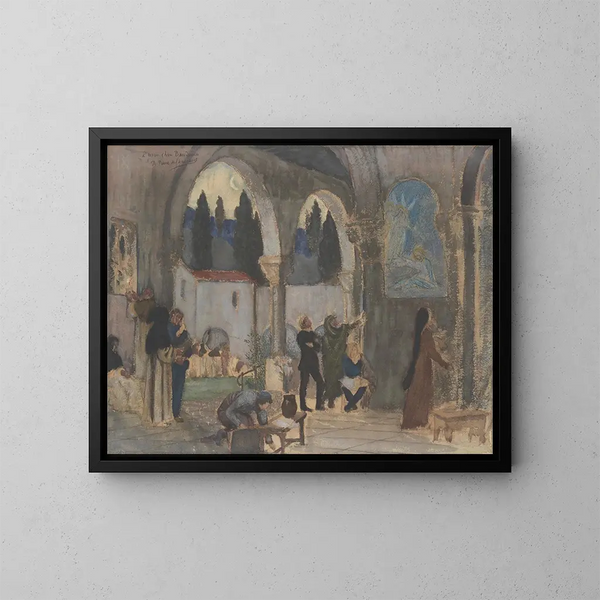 Christliche Inspiration - Pierre Puvis de Chavannes — gerahmtes Bild an der Wand