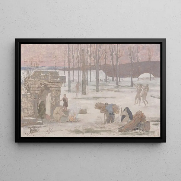 L'Hiver, Skizze für das Hôtel de Ville in Paris - Pierre Puvis de Chavannes — gerahmtes Bild an der Wand