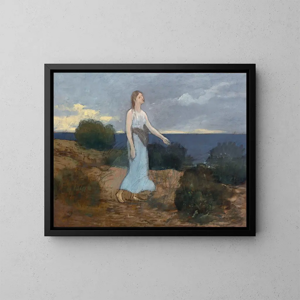 Die Glaube an den Stränden - Pierre Puvis de Chavannes — gerahmtes Bild an der Wand