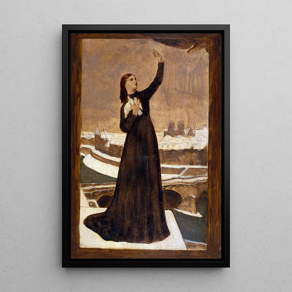 Der Brieftaube - Pierre Puvis de Chavannes — gerahmtes Bild an der Wand