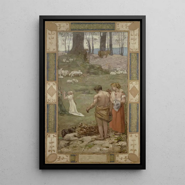 Sainte Geneviève Kind im Gebet - Pierre Puvis de Chavannes — gerahmtes Bild an der Wand