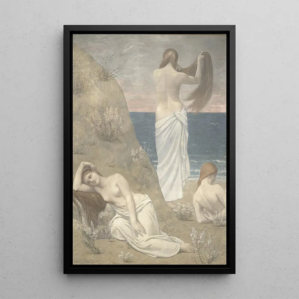 Junge Mädchen am Meer - Pierre Puvis de Chavannes — gerahmtes Bild an der Wand