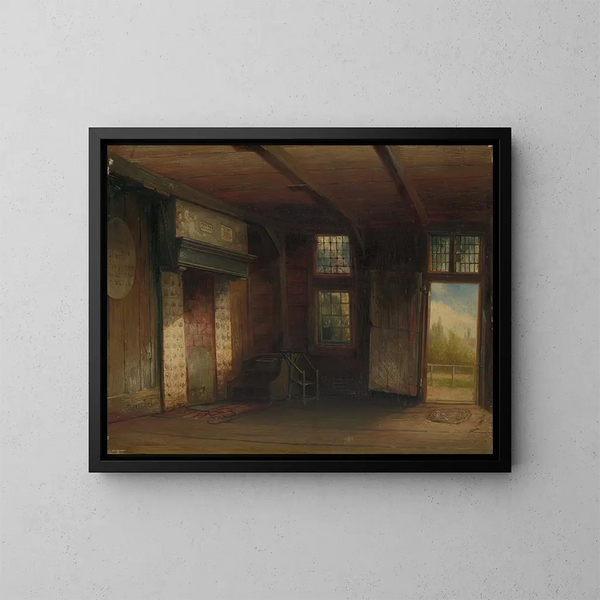 Innenansicht des Hauses von Peter dem Großen in Zaandam - Pierre Tetar van Elven — gerahmtes Bild an der Wand