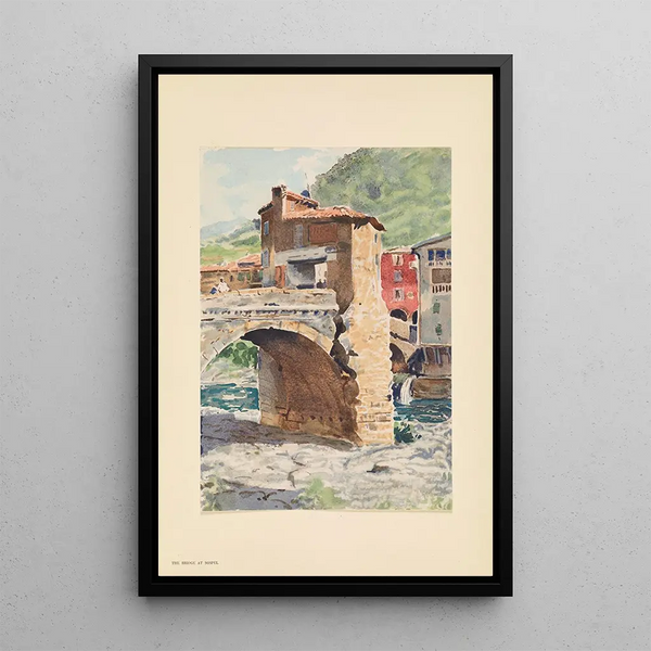Der Brücke in Sospel - Pierre Vignal — gerahmtes Bild an der Wand