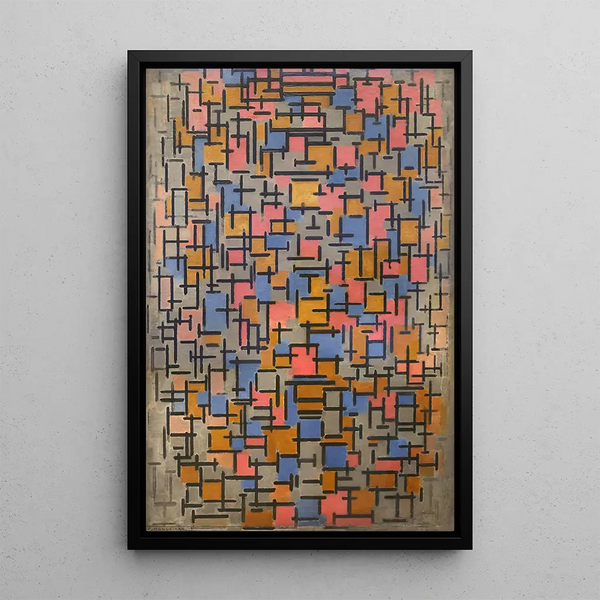 Komposition - Piet Mondrian — gerahmtes Bild an der Wand