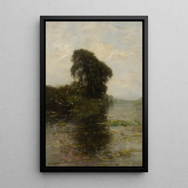 Ferme Landzicht unter einem klarblauen Himmel - Piet Mondrian — gerahmtes Bild an der Wand